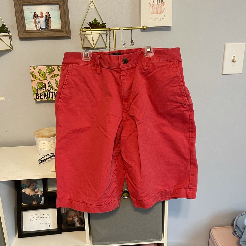 Red Khacki Shorts